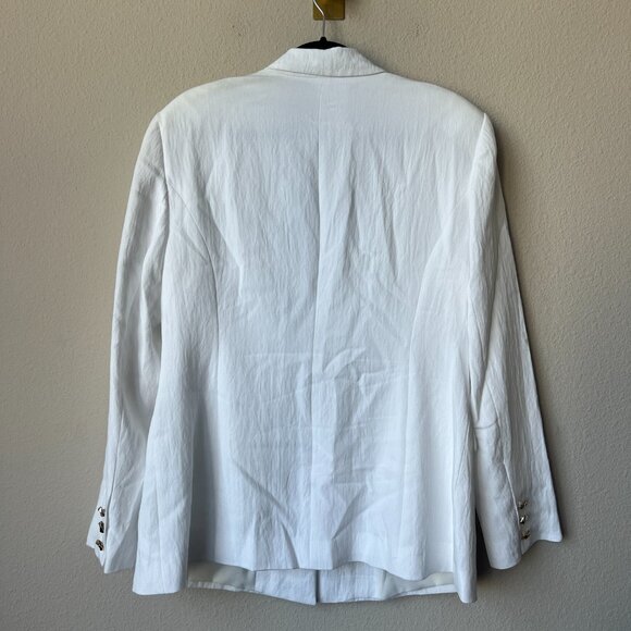 Joseph Ribkoff White Woven Fitted Blazer Size 14 - Picture 3 of 7